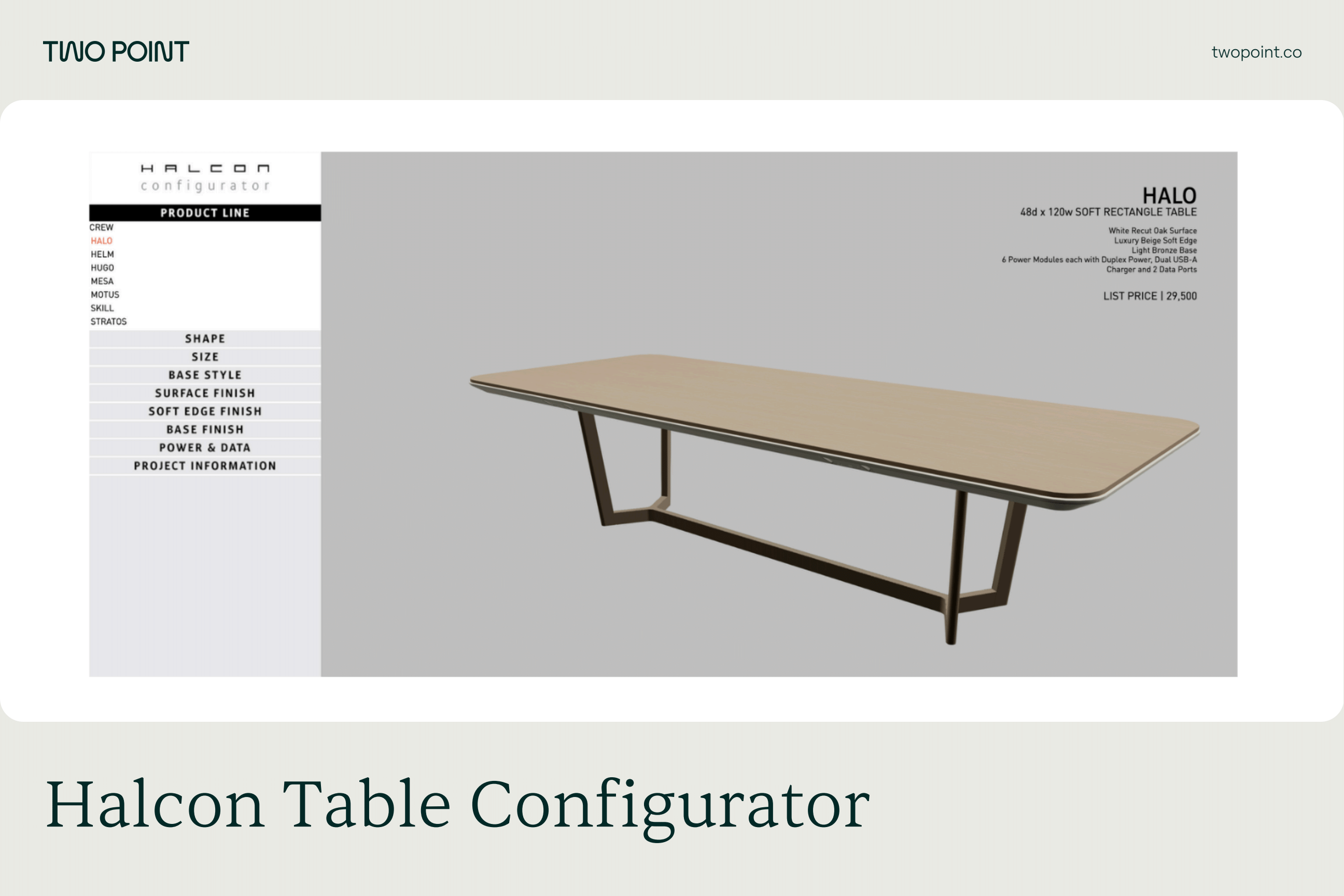 Halcon Table Configurator web app cover.