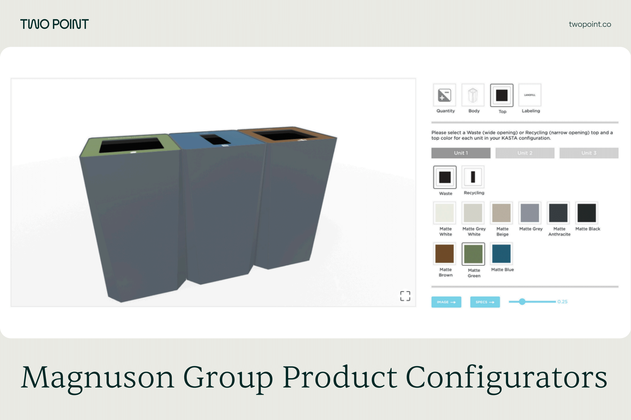 Magnuson Group Product Configurator web app cover.